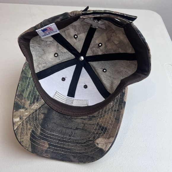 Cascade Advantage Timber Camo Hat Cap Strapback Outdoor American Flag Hunting - Picture 5 of 8